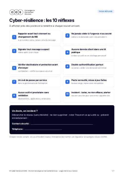 Aperçu de la fiche réflexe