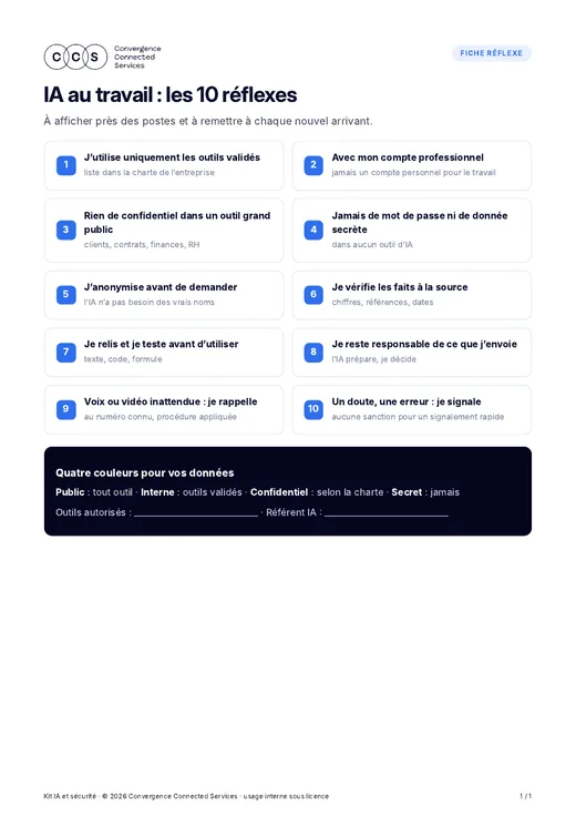 Aperçu de la fiche réflexe