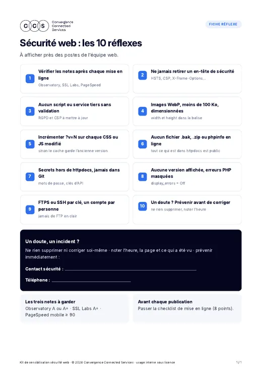Aperçu de la fiche réflexe